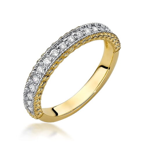 Pierścionek W0507 z diamentami żółte złoto