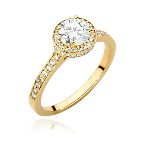 Pierścionek W0508 Diament 0,70ct żółte złoto