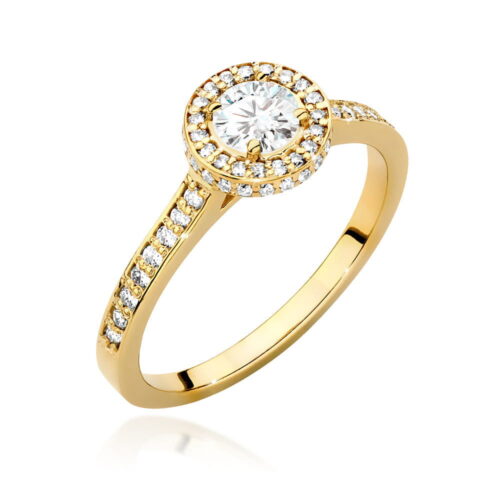 Pierścionek W0508 Diament Laboratoryjny 0,40ct żółte złoto