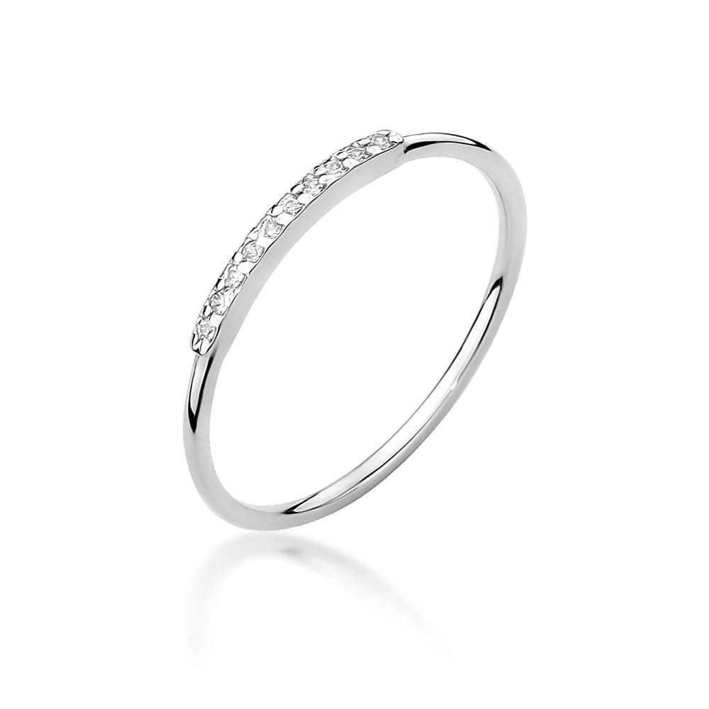 Pierścionek W0509 z diamentami białe złoto