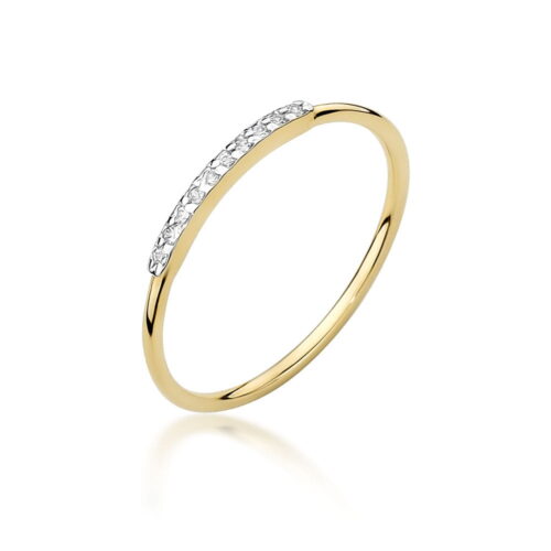 Pierścionek W0509 z diamentami żółte złoto