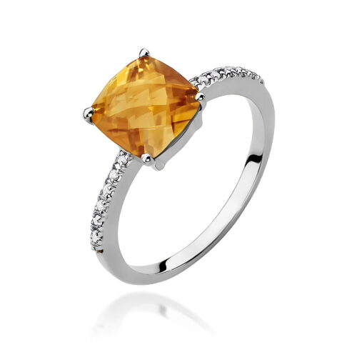 Pierścionek W0511 Cytryn 2,00ct białe złoto