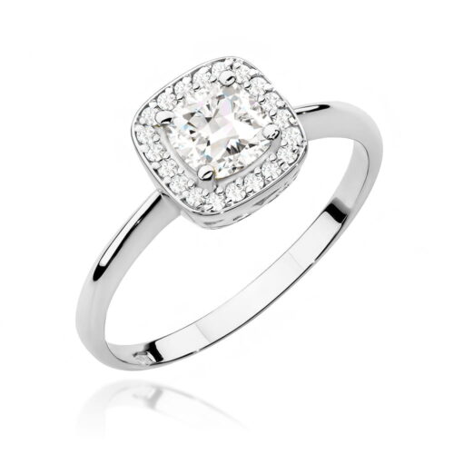 Pierścionek W0514 Biały Szafir 0,70ct białe złoto