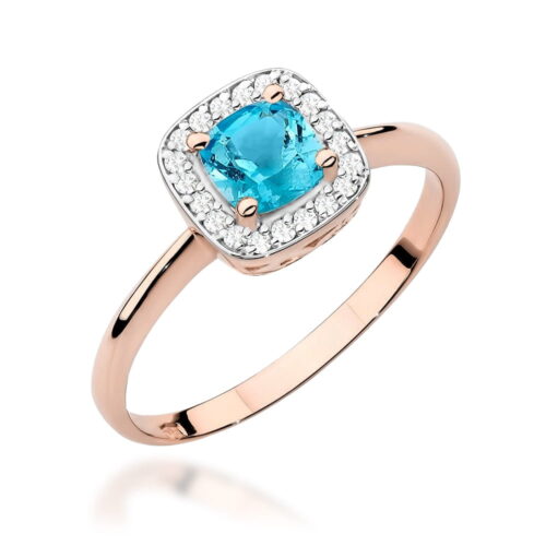 Pierścionek W0514 Topaz Swiss 0,70ct różowe złoto