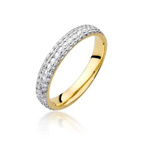 Pierścionek W0522 z diamentami żółte złoto