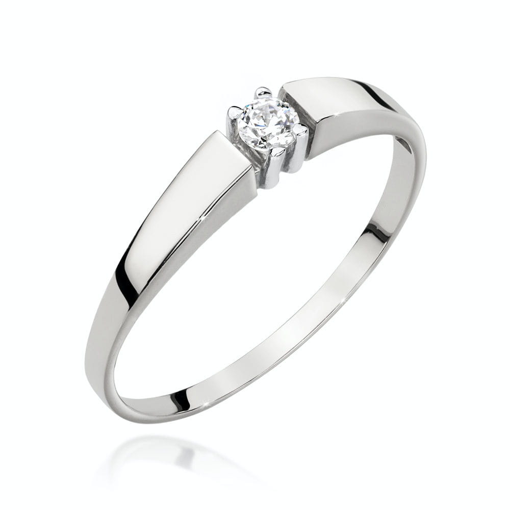 Pierścionek W0524 Diament 0,10ct białe złoto