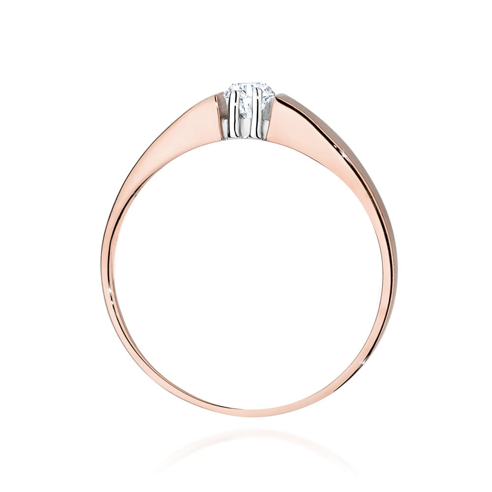 W0524.R3.DIW.01_3 Złoty pierścionek z diamentem, o nowoczesnym, minimalistycznym designie.