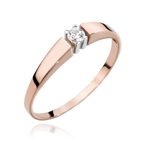 Pierścionek W0524 Diament 0,10ct różowe złoto