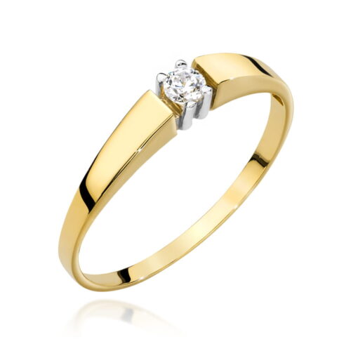Pierścionek W0524 Diament 0,08ct żółte złoto