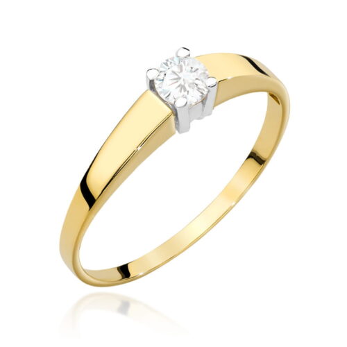 Pierścionek W0524 Diament 0,25ct żółte złoto