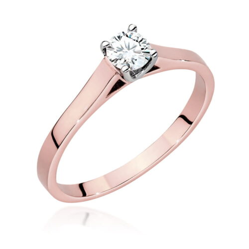 Pierścionek W0526 Diament Laboratoryjny 0,40ct różowe złoto