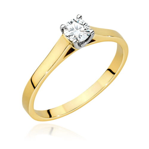 Pierścionek W0526 Diament 0,40ct żółte złoto