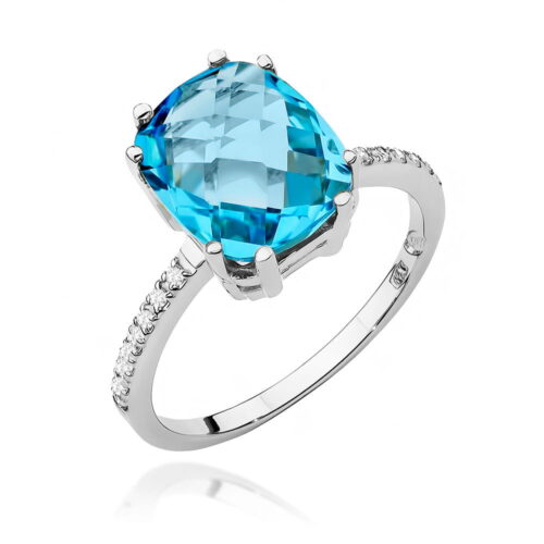 Pierścionek W0527 Topaz Swiss 3,00ct białe złoto