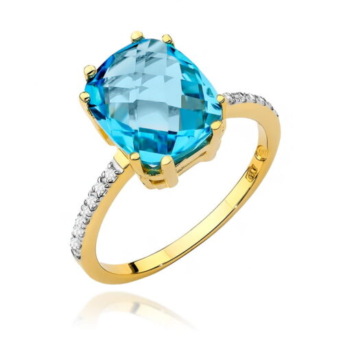 Pierścionek W0527 Topaz Swiss 3,00ct żółte złoto