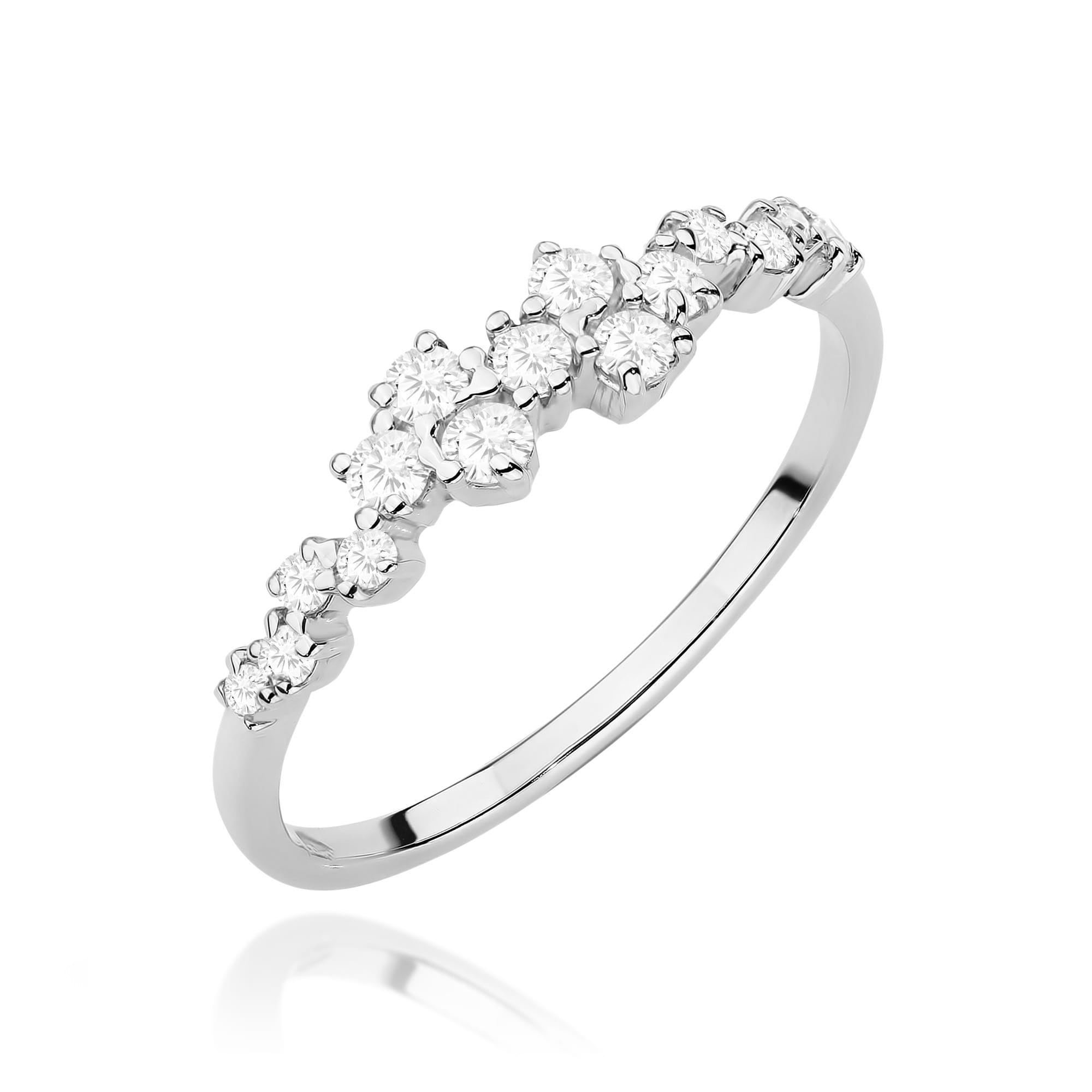 Pierścionek W0528 z diamentami białe złoto