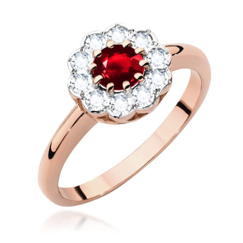 Pierścionek W0529 Rubin 0,60ct różowe złoto