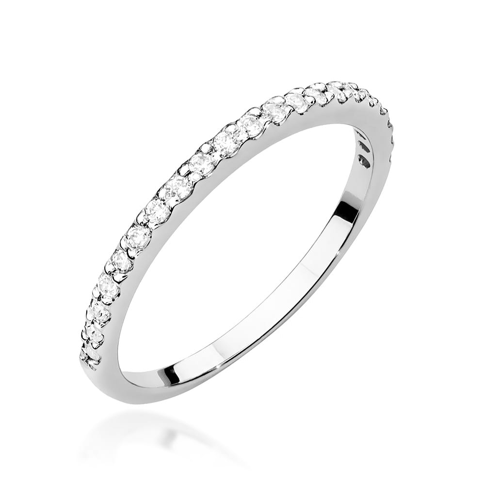 Pierścionek W0531 z diamentami białe złoto