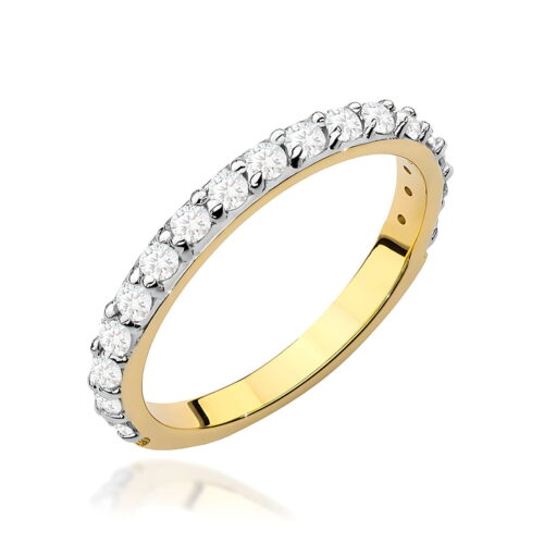 Pierścionek W0532 z diamentami żółte złoto
