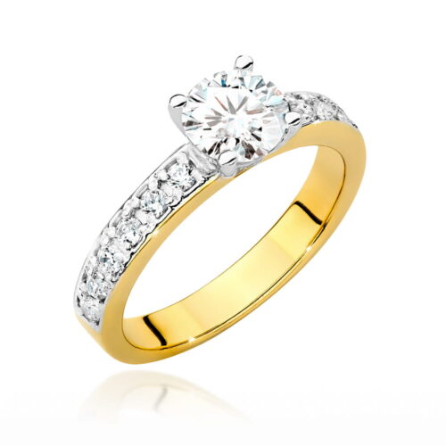 Pierścionek W0534 Diament 0,70ct żółte złoto