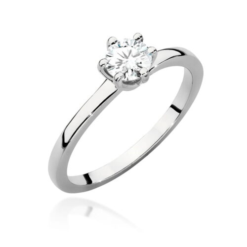 Pierścionek W0535 Diament Laboratoryjny 0,50ct białe złoto