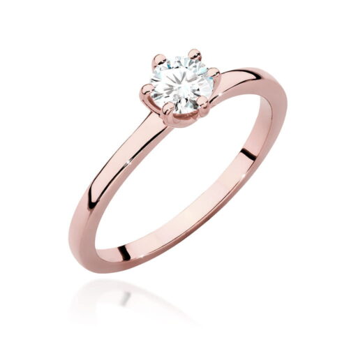 Pierścionek W0535 Diament Laboratoryjny 0,40ct różowe złoto