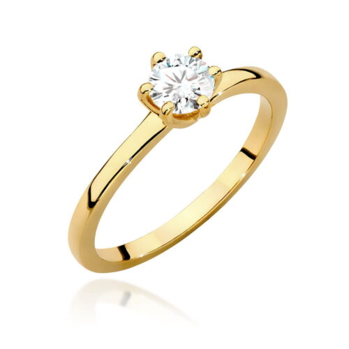 Pierścionek W0535 Diament 0,50ct żółte złoto