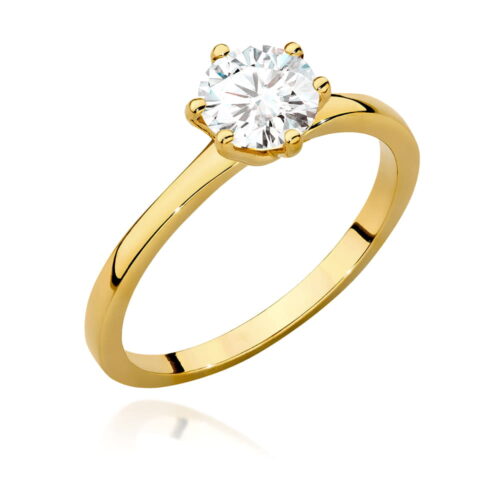 Pierścionek W0535 Diament 1,00ct żółte złoto