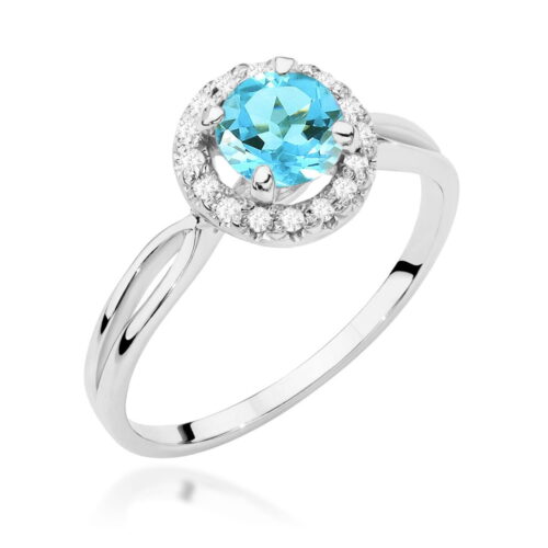 Pierścionek W0538 Topaz Swiss 0,80ct białe złoto
