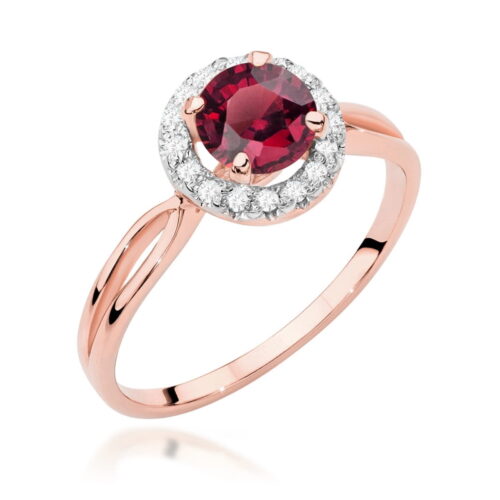 Pierścionek W0538 Rubin 1,20ct różowe złoto