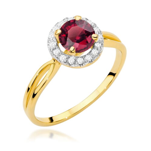 Pierścionek W0538 Rubin 1,20ct żółte złoto