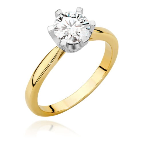 Pierścionek W0539 Diament 1,00ct żółte złoto