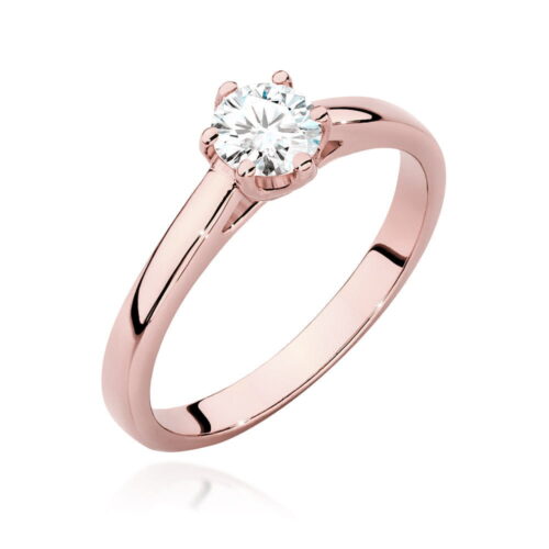 Pierścionek W0540 Diament Laboratoryjny 0,40ct różowe złoto