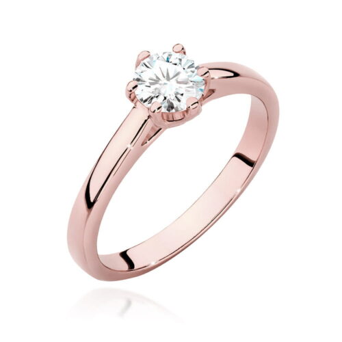 Pierścionek W0540 Diament Laboratoryjny 0,50ct różowe złoto