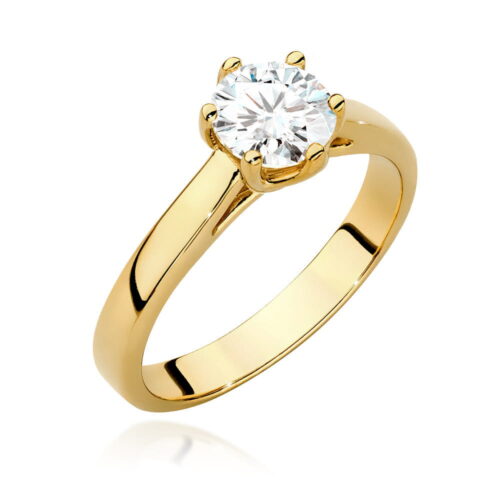 Pierścionek W0540 Diament 0,70ct żółte złoto