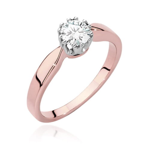 Pierścionek W0541 Diament 0,40ct różowe złoto