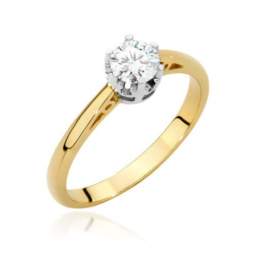 Pierścionek W0542 Diament 0,40ct żółte złoto