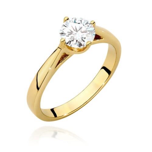 Pierścionek W0543 Diament 0,70ct żółte złoto