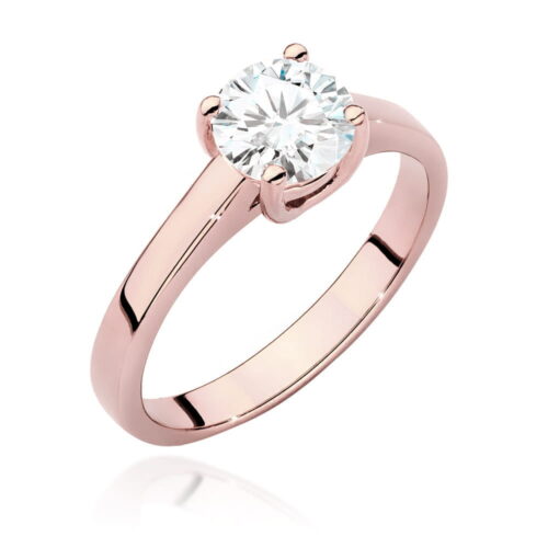 Pierścionek W0544 Diament Laboratoryjny 1,00ct różowe złoto