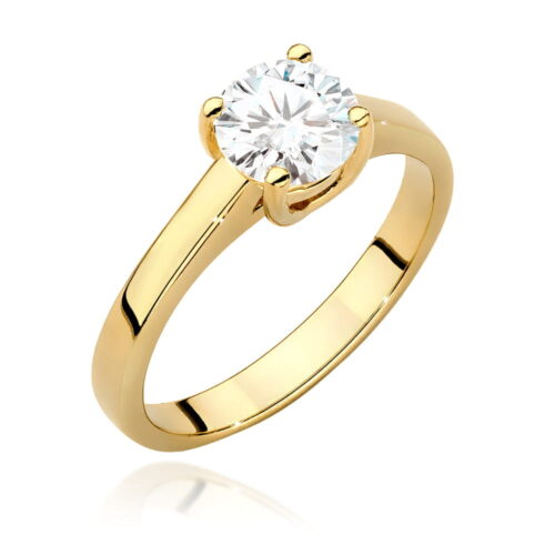 Pierścionek W0544 Diament 1,00ct żółte złoto