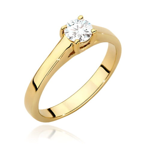 Pierścionek W0544 Diament Laboratoryjny 0,40ct żółte złoto
