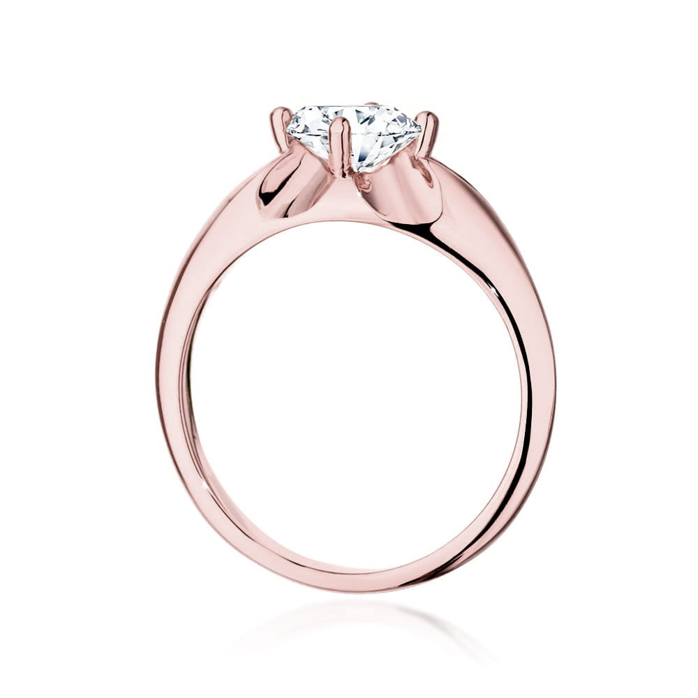 W0545.R3.LDW.03_3 Różowe złote pierścionek z diamentem w centralnej części, elegancki i minimalistyczny design.