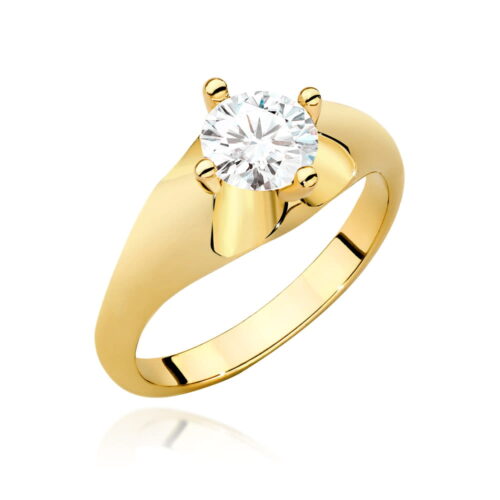 Pierścionek W0545 Diament 0,70ct żółte złoto