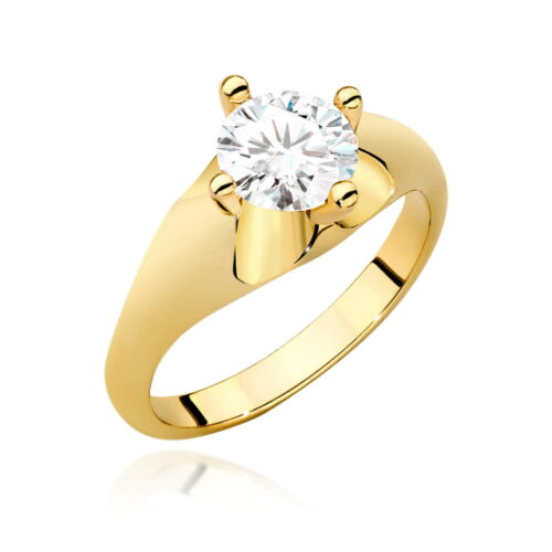 Pierścionek W0545 Diament 1,00ct żółte złoto