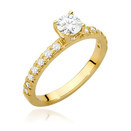 Pierścionek W0546 Diament 0,40ct żółte złoto