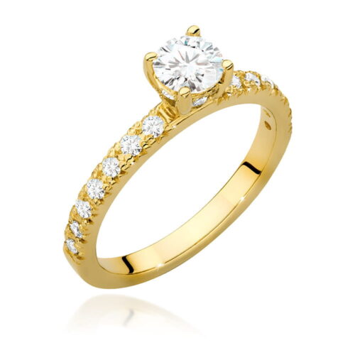 Pierścionek W0546 Diament 0,50ct żółte złoto
