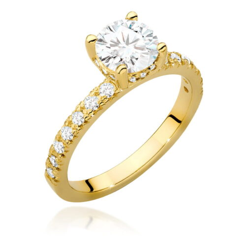 Pierścionek W0546 Diament 1,00ct żółte złoto