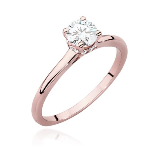 Pierścionek W0547 Diament 0,50ct różowe złoto