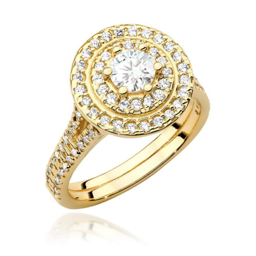 Pierścionek W0549 Diament 0,40ct żółte złoto