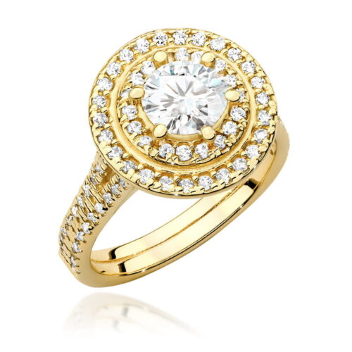 Pierścionek W0549 Diament 0,70ct żółte złoto