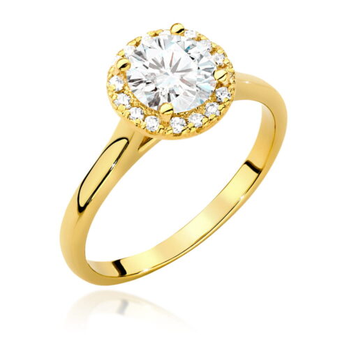 Pierścionek W0550 Diament 1,00ct żółte złoto